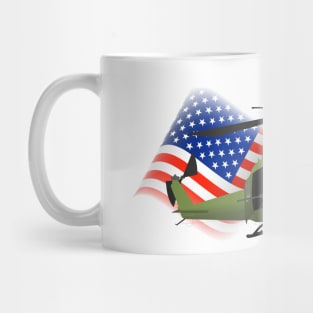 UH-1 Huey Helicopter with American Flag Mug